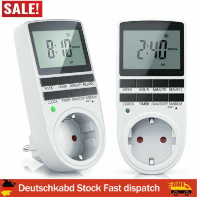 Digitale Zeitschaltuhr Steckdose Wochenzeitschaltuhr 3680W 24Std Timer Innen DHL