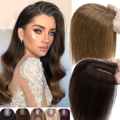 100% Remy Human Hair Toupee Clip In Topper Hairpiece Top Piece For Women Wiglets