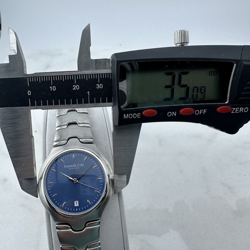 Kenneth Cole Watch Men 35mm Silver Tone Blue Dial Date KC3193 New Battery 6.5” - Picture 13 of 19