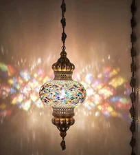 DEMMEX XL Light - Turkish Moroccan Mosaic PLUGIN Ceiling Hanging  Pendant Lamp