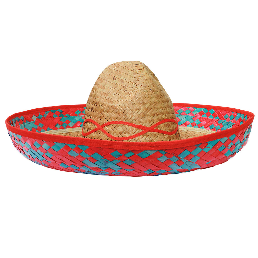 RED SOMBRERO HAT MEXICAN STRAW ACCESSORY HOLIDAY HEN STAG  display picture 3