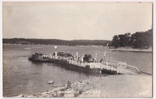 ARKANSAS HENDERSON AUTO FERRY REAL PHOTO POSTCARD EKC BACK CIRCA 1948