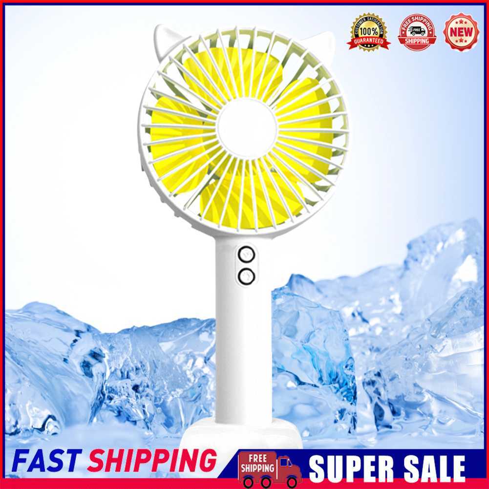 Portable USB Summer Cooling Fan Rechargeable 3 Speed 1200mAh HandHeld