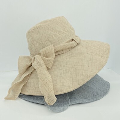 Bowknot Wide Brim Plain Fascinator Cap 