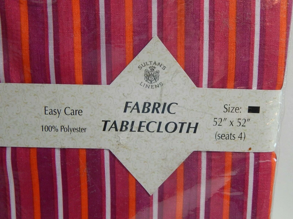 Mantel de tela Sultan's Linens 52 x 52 cuadrado multicolor a rayas Foto 2 de 4