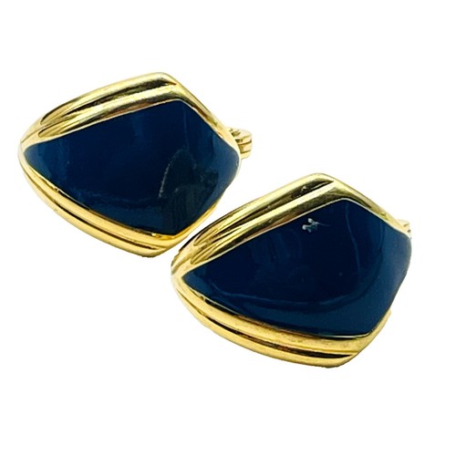 Vintage Costume Chunky Metal Enameled Floral Clip Earrings Z498 | eBay