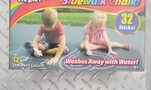 Cra-Z-Art Washable Sidewalk Chalk 32 Sticks 12 Assorted Colors Non-Toxic Kid Fun - Picture 4 of 5