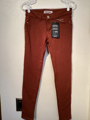 J W MAXX women's pants/jeggings NWT sz L brick color stretch skinny leg low rise