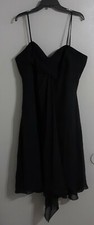 NEW- DAVID'S BRIDAL STRAPLESS CHIFFON  RUCHED  FORMAL BLACK DRESS.SIZE 20.$$135