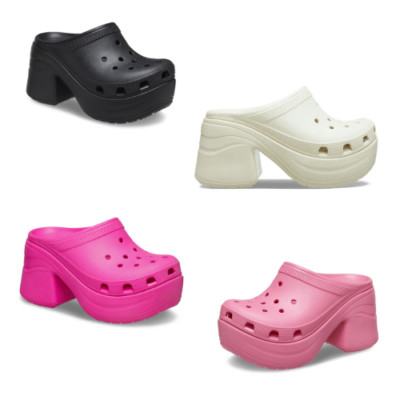 Crocs Siren Clog Hyper Pink Bone Pink Crush Black Women's Sizes 5 6 7 8 9 10 11