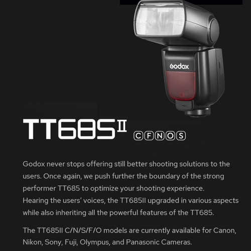 Godox TT685II wireless TTL HSS Flash Speedlite TCM For Canon Fuji Nikon Sony - Picture 10 of 12