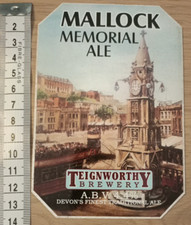 TEIGNWORTHY BREWERY- MALLOCK MEMORIAL ALE -Real Ale/Bitter Pump Clip Front.