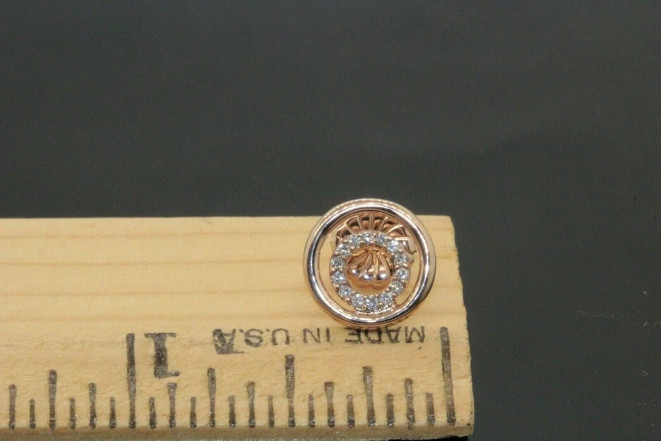 Aretes con halo de diamantes rosa Swarovski de plata de ley 925 0,14 TCW Foto 4 de 4