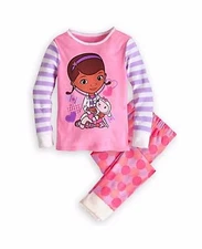 Disney Store Doc Mcstuffins Girl 2 PC Long Sleeve Pajama Set Cotton Mc stuffins
