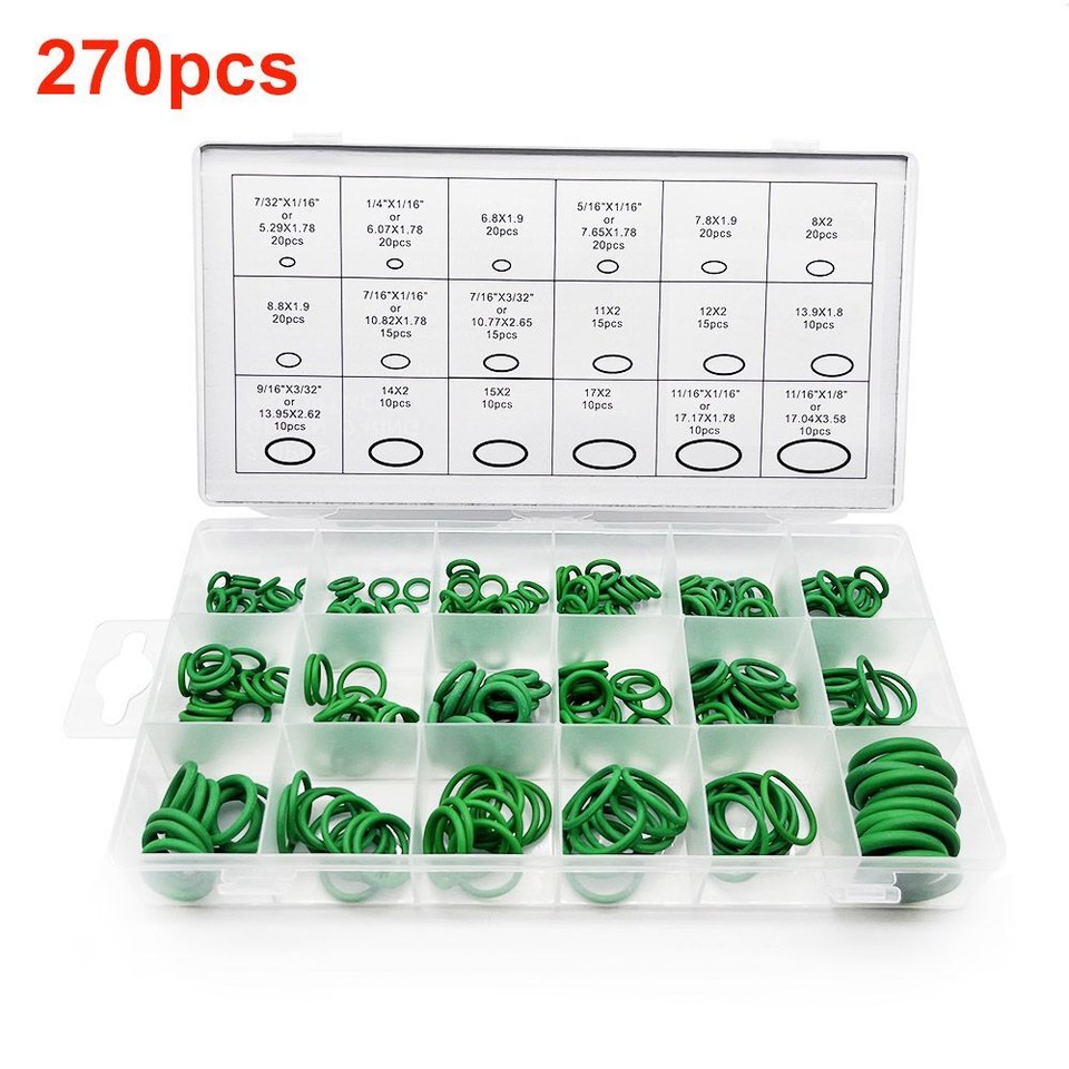 270PCS O-Ring Set HNBR A/C Assortment Oil Proof Plumbing Auto - Foto 14