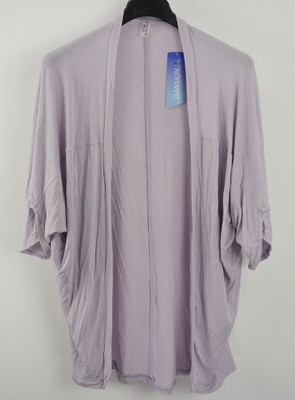 New Danskin Women's M Purple Lightweight Jersey Oversized Open Cardigan Sweater