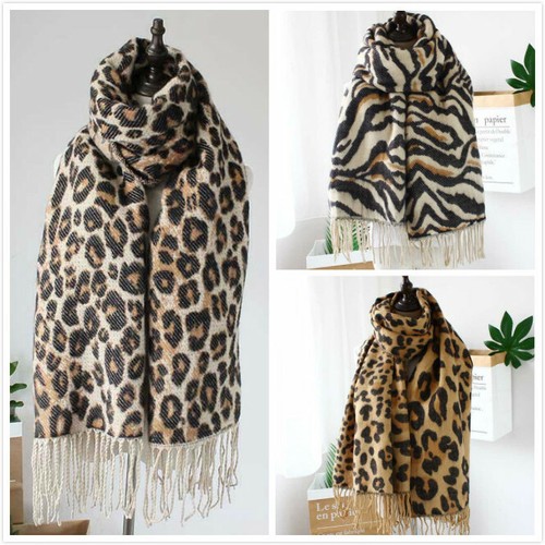 Women Oversized Cashmere Leopard Print 