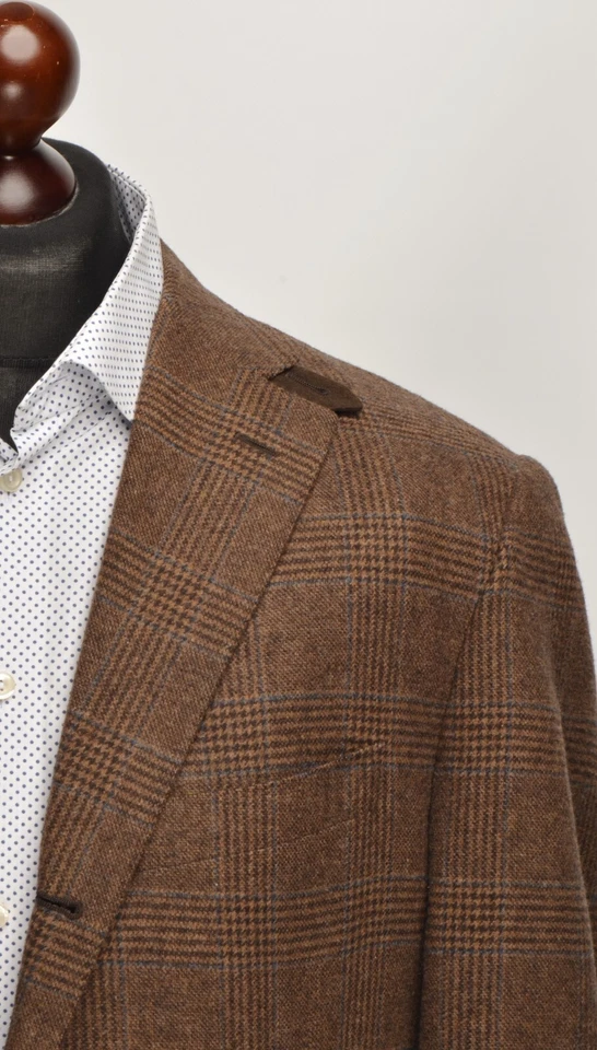 CORNELIANI Brown Glen Check Wool/Cashmere 2/3Btn EU 54R UK,US 44R Blazer Jacket - Image 3 of 4