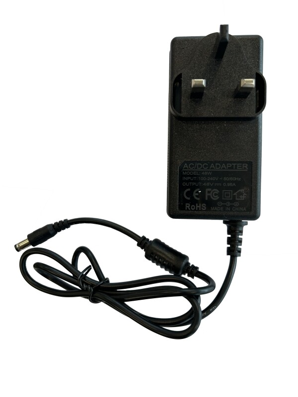 48V 0.95A 45W AC/DC Adapter, UK type 5.5x2.1mm DC jack 100-240V 48V 0 ...