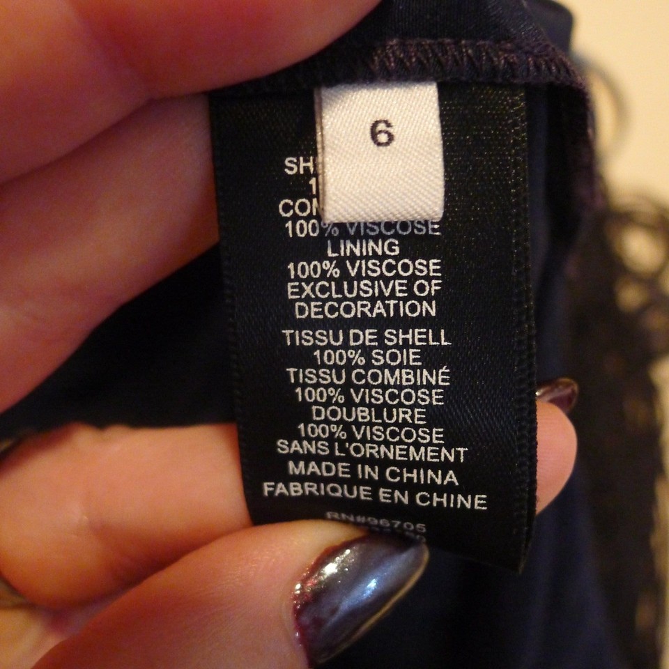 Rebecca Taylor Velvet Silk Fringe Slip Dress Blue/Black 4 eBay