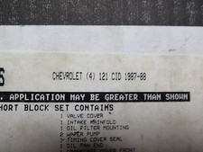 Detroit Gasket 71961cs Short Block Set Chevrolet 121 Cid 1987-88 Nos 36-d Detroit Gasket 71961cs Short Block Set Chevrolet 121 Cid 1987-88 Nos 36-d