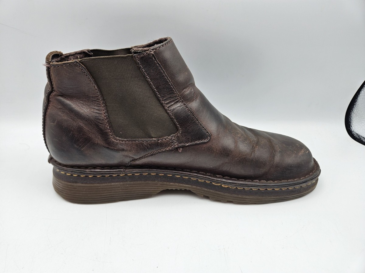 M*e様 B. 'Domingos Martins' Original Clon Dr Martens MILTON Brown Leather Chelsea Slip On Ankle Boots Mens