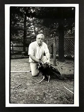 1992 Burke County NC Bird Owner Bud Knox Holding Peacock Vintage Press Photo