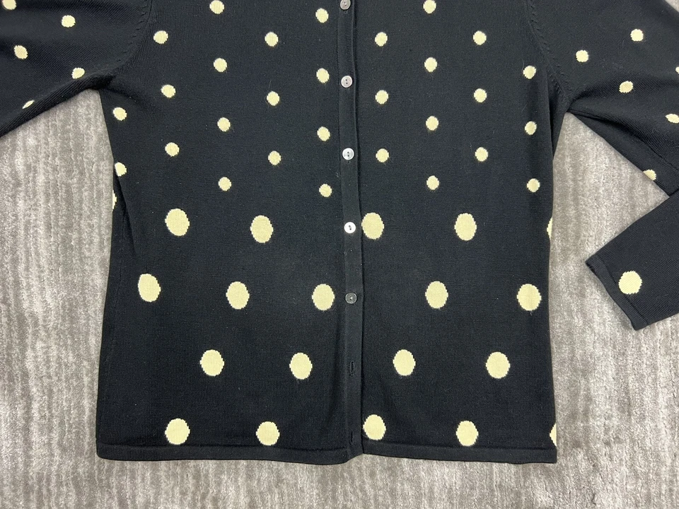 Suéter Deportivo Haley Mujer Mediano Negro Lunares Botón Delantero Algodón Foto 3 de 4