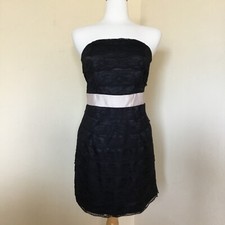 Kariss Women's Little Black Dress Cocktail Fitted Lace Strapless Size (M) EUC!