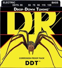 DR DDT5-55 Drop Down Tuning Bass Guitar Strings (55-135) 5-string heavy gauge