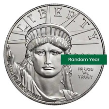 1 oz American Platinum Eagle Coin $100 BU - Random Year 1969.00 per troy oz