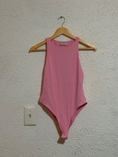 ZARA Womens Pink Bodysuit Size Medium Sleeveless Scoop Neck Stretch Body Suit
