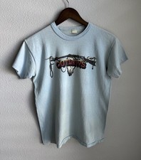 Vintage RARE 70s OutLaw Rock Band Baby Blue Band Shirt Medium
