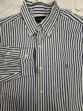 Polo Ralph Lauren Men s XL Classic Fit Cotton Striped Blue Pony Button Down