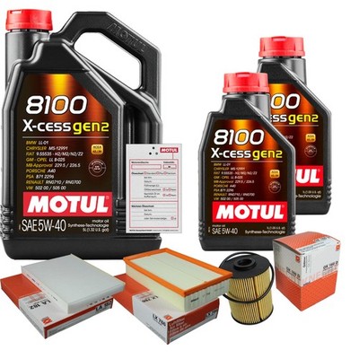 MAHLE Inspektionspaket 7L MOTUL 8100 X-CESS 5W-40 für VW Multivan V 3.2 V6