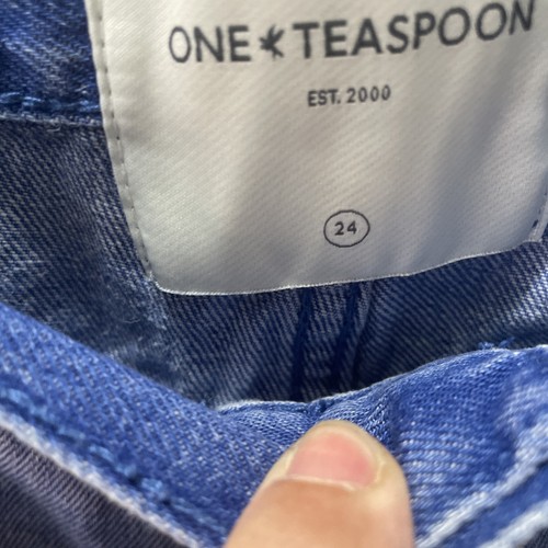 One X One Teaspoon Free People Shorts Womens 24 Cut Off Jean Button Fly Denim - Picture 5 of 12