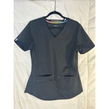 Scrubstar Ultimate Black V Neck Short Sleeve Scrub Top Women