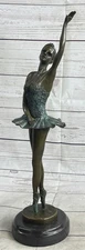 Large Signed Art Deco Tall Ballerina Dancer by Milo Bronze Sculpture Statue Gift