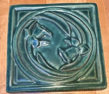Pewabic Pottery Tile Detroit 2012 DAFFODILS Green