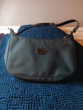 Longchamp Tote Bag Nylon Leather Black 