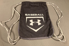 Under Armour Black Baseball Drawstring Backpack Sack Pack
