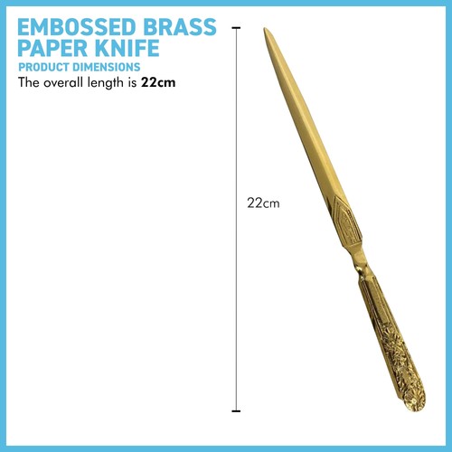 Thorness Embossed Brass Letter Opener - Picture 4 of 7