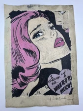 Roy Lichtenstein COA Art Painting Original Drawing Vintage Paper Signed