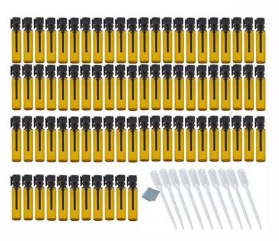 Elfenstall - Portable 100pcs 1ml (1/4 Dram) Amber Mini 111 count (Pack of 1) 