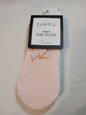 Zobha 3-pack Grip Socks Yoga Barre Exercise NWT Pink White Black