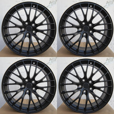 18 Inch Squared Set Bbs Style Black Wheels Rims 18x8 38 5x114.3 Cb 73.1