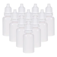 10Pcs Dropper Bottle, Empty Plastic Squeezable Dropper, Refillable(White, 30ml)