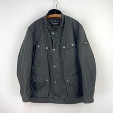 Barbour International Duke Wax Jacket Mens XL Green Waxed Slim Motorcycle Biker