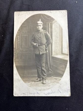 Original WW1 German infantry soldier Photo Postcard