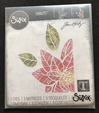 Christmas flower Poinsettia Pieces Sizzix Tim Holtz Thinlits metal craft die set